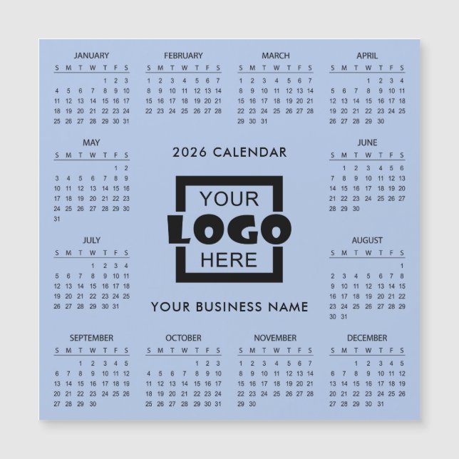 Add Your Own Business Logo 2026 Calendar | Magnet (Vorderseite)