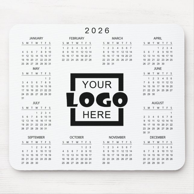 Add Your Own Business Logo 2026 Calendar Mousepad (Vorne)
