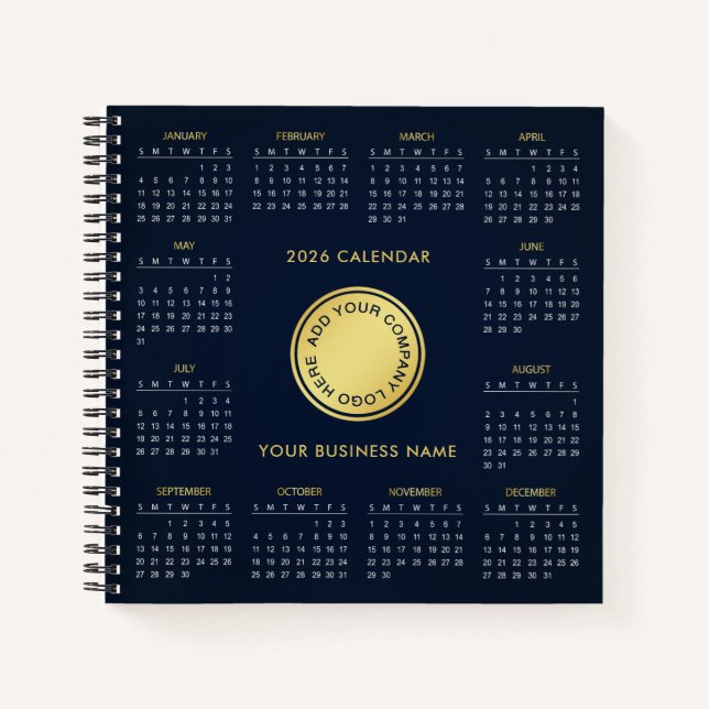 Add Your Own Business Logo 2026 Calendar |  Notizbuch (Vorderseite)