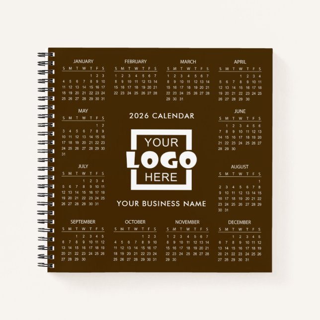 Add Your Own Business Logo 2026 Calendar |  Notizbuch (Vorderseite)