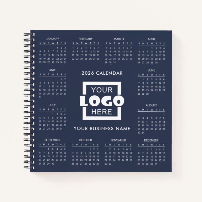 Add Your Own Business Logo 2026 Calendar |  Notizbuch (Vorderseite)