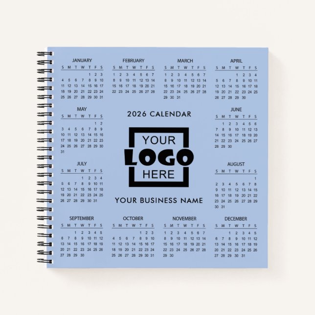 Add Your Own Business Logo 2026 Calendar |  Notizbuch (Vorderseite)