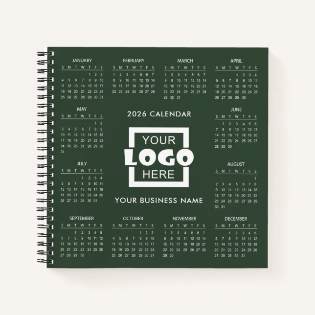 Add Your Own Business Logo 2026 Calendar |  Notizbuch (Vorderseite)