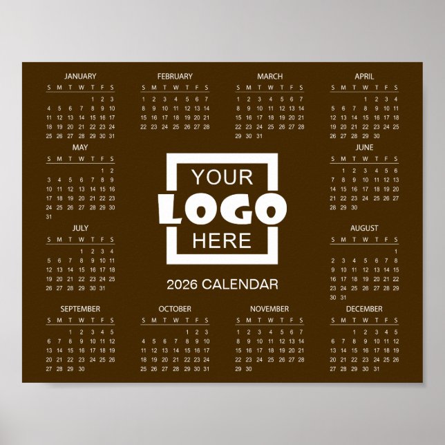 Add Your Own Business Logo 2026 Calendar Poster (Vorne)