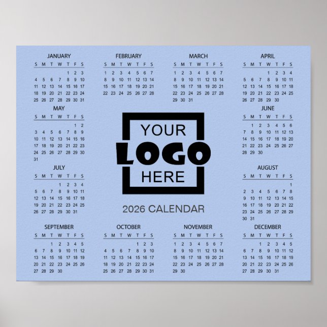 Add Your Own Business Logo 2026 Calendar Poster (Vorne)