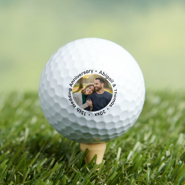 Add Your Own Couple Photo 15th Wedding Anniversary Golfball (Insitu T-Shirt)