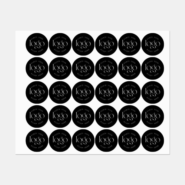 Add Your Own Logo Custom Business Modern Black Etiketten (Blatt)