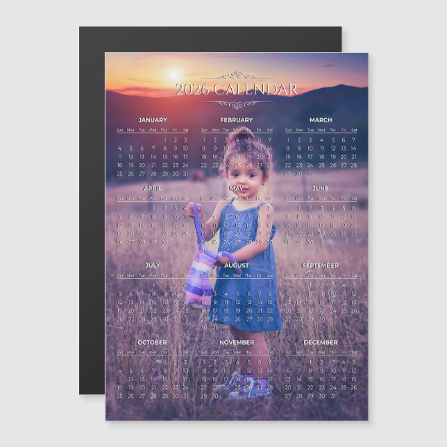 Add Your Own Photo 2026 Calendar | Magnet (Vorne/Hinten)