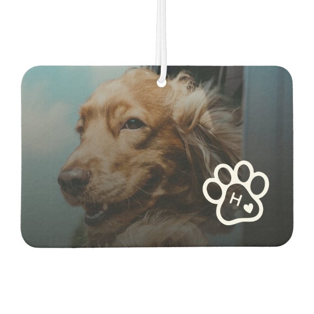 Add Your Own Photo Dog Pets Monogram Autolufterfrischer (Vorderseite)