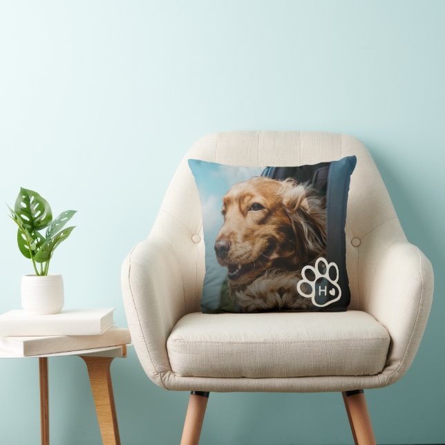 Add Your Own Photo Dog Pets Monogram Kissen (Stuhl )