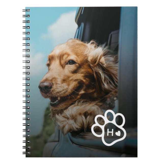 Add Your Own Photo Dog Pets Monogram Notizblock (Vorderseite)