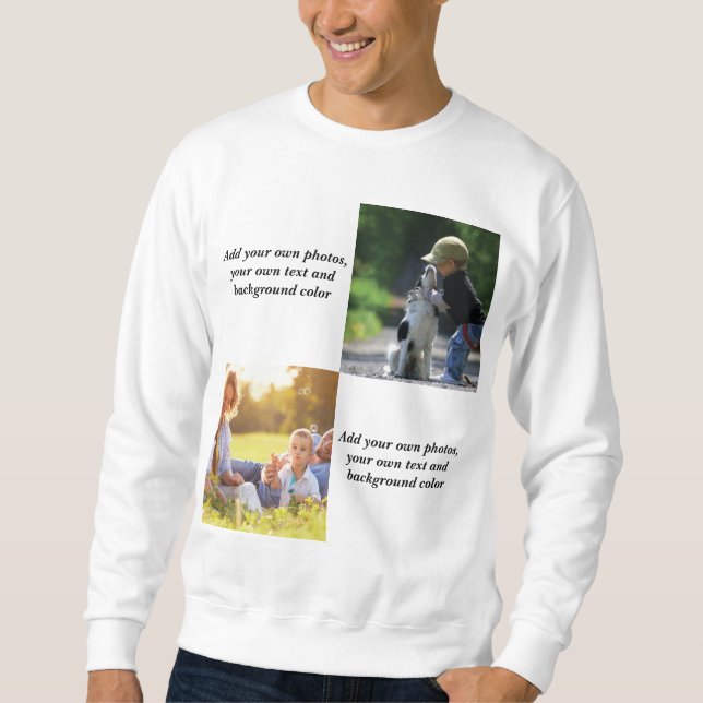 Add your own photos, text and  background throw pi sweatshirt (Vorderseite)