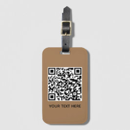 Add your own QR Code text Scan Minimal Simple Lugg Gepäckanhänger