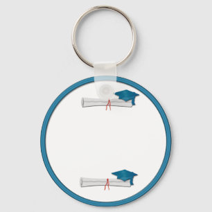 Add Your Own Text Blue Graduation Keychain Schlüsselanhänger