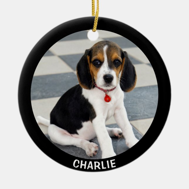 Add Your Pet Photo Christmas Keramik Ornament (Vorne)