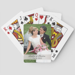 Add Your Photo Wedding Black Playing Cards Spielkarten