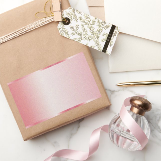 Add Your Text Name Logo Rose Gold Blank Template Rechteckiger Aufkleber (Schenken)