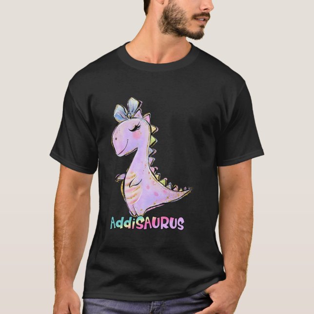 Addi Name Shirt Girl Dinosaur Geburtstag Addison h (Vorderseite)