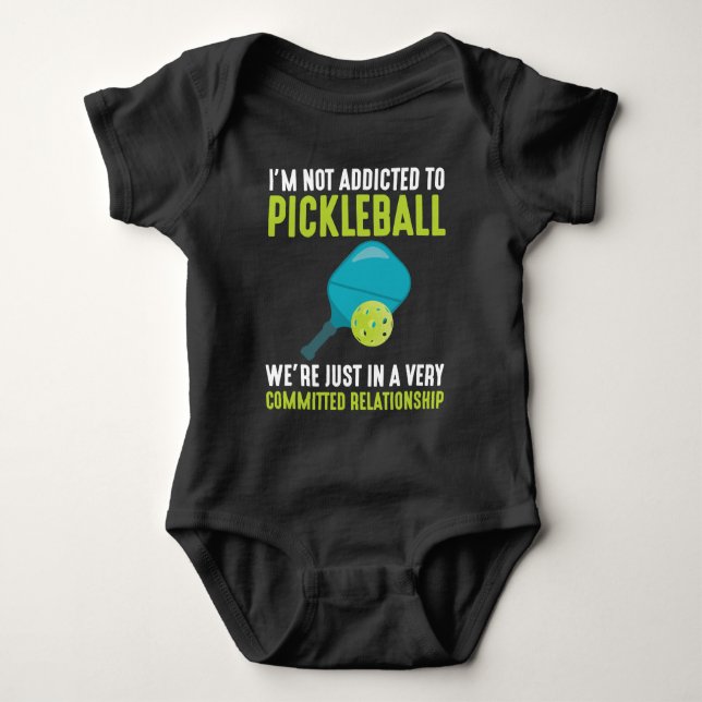 Addicdicted to Pickleball Player Sport Athlete Spa Baby Strampler (Vorderseite)