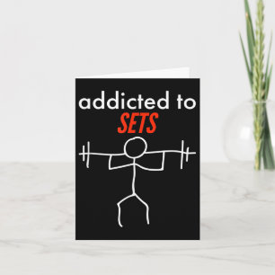 Addicdicted to Set Funny Gym Workout naughty Pun P Karte