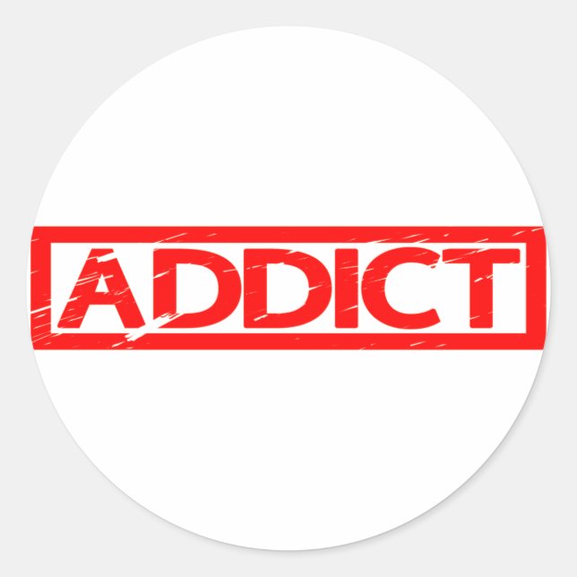 Addict-Briefmarke Runder Aufkleber (Vorderseite)