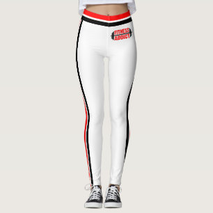 Addict Schwarz-weiße Rote Fitness Leggings