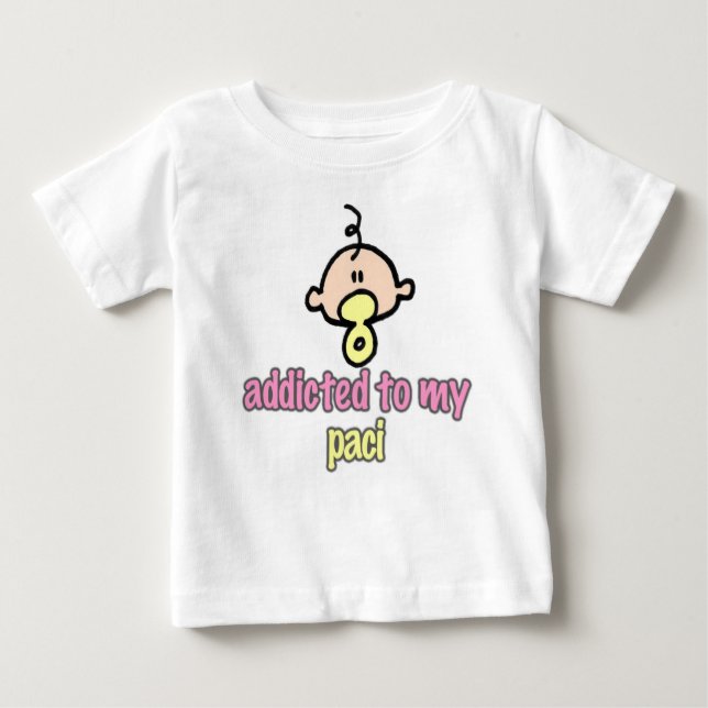 Addicted to my paci (Mädchen) Baby T-shirt (Vorderseite)