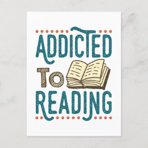 Addicted to Reading Book Addict Bookworm Postkarte
