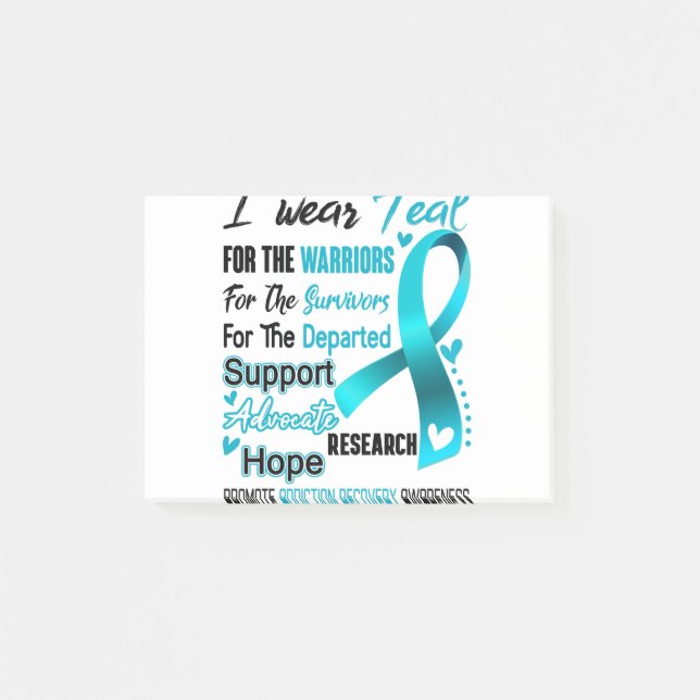 Addiction Recovery Awareness Month Ribbon Gifts Post-it Klebezettel (Vorderseite)