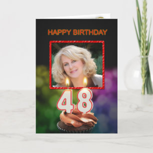 Addieren Sie ein Bild, einen 48. Geburtstag mit Karte