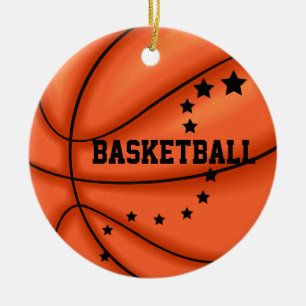 Addieren Sie Foto-Basketball-Stern-Verzierung Keramikornament