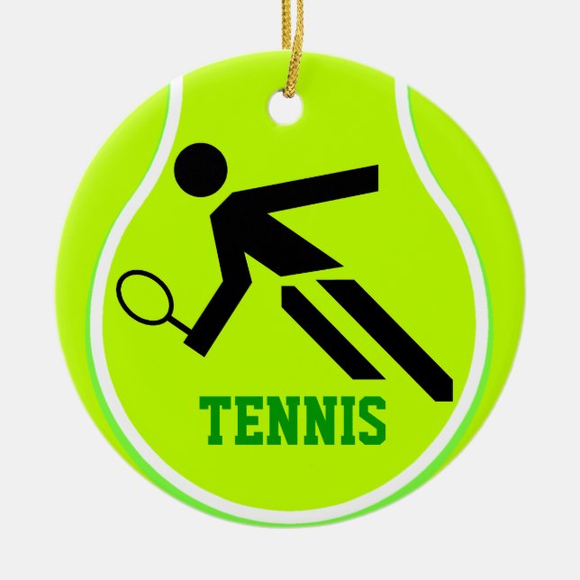 Addieren Sie Foto-Tennis-Champions-Verzierung Keramik Ornament (Vorne)