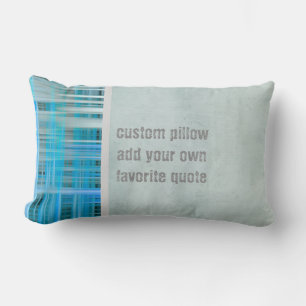 addieren Sie Ihr blaues kariertes Lendenkissen