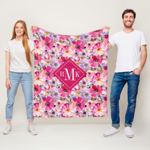 Addieren Sie Ihr Blumen Sommer-Aquarell des Fleecedecke