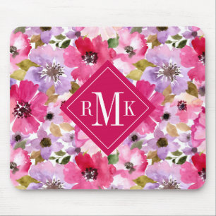 Addieren Sie Ihr Blumen Sommer-Aquarell des Mousepad