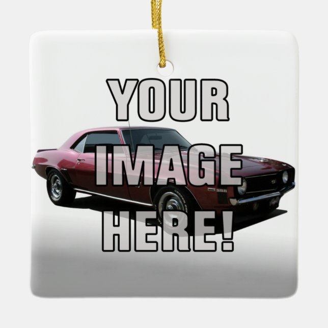 Addieren Sie Ihr Chevy Camaro Foto Keramikornament (Vorderseite)