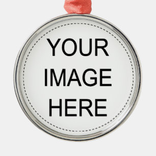Addieren Sie Ihr eigenes Bild Silbernes Ornament