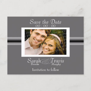 Addieren Sie Ihr eigenes Foto - Silber Ankündigungspostkarte