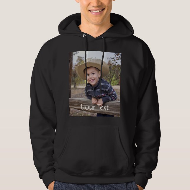 Addieren Sie Ihr eigenes Foto und Text Hoodie (Vorderseite)
