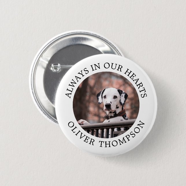 Addieren Sie Ihr Foto - Haustier-Denkmal Button (Vorne & Hinten)