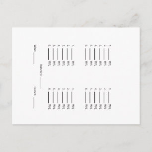 Addieren Sie Ihr Hintergrund Bunco Blatt Einladungspostkarte