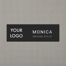 Addieren Sie Ihr Minimalistisches Schwarzes des Namensschild