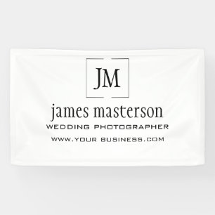 Addieren Sie Ihr Monogramm-Minimalistisches Banner