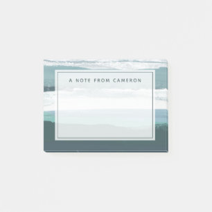 Addieren Sie Ihr Namens  aquamarines Meer Post-it Klebezettel