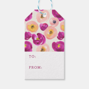 Addieren Sie Ihr Namens Aquarell-botanisches Geschenkanhänger