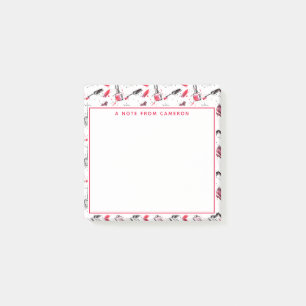 Addieren Sie Ihr Namens Aquarell-Nagellack-Muster Post-it Klebezettel