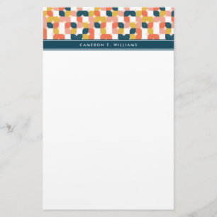 Addieren Sie Ihr Namens  Bauhaus-Retro Briefpapier