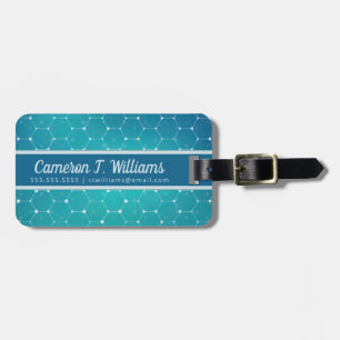 Addieren Sie Ihr Namens  blaues aquamarines Gepäckanhänger