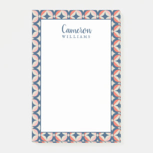 Addieren Sie Ihr Namens  blaues u. korallenrotes Post-it Klebezettel