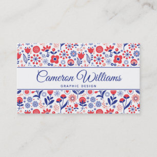 Addieren Sie Ihr Namens blaues u. korallenrotes Visitenkarte